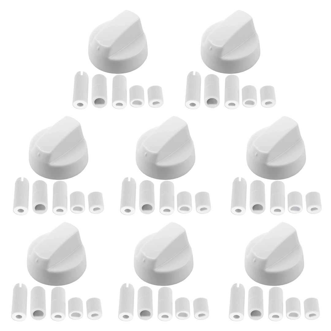 8x Flavel Cooker Oven Hob White Control Knob+ 5 Adaptors