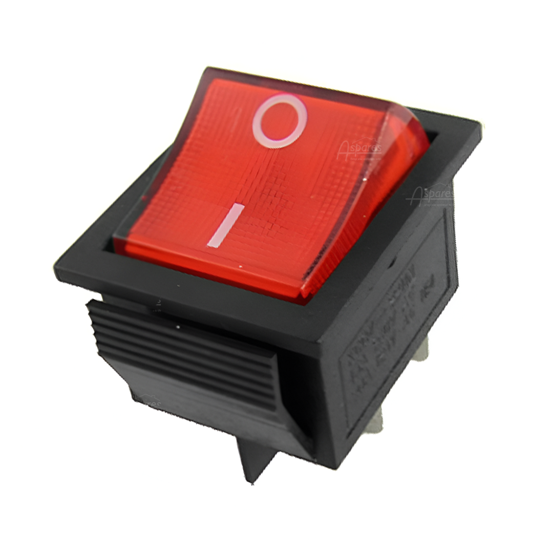 Splash Proof Universal Red Rocker Switch Hole Hot Cupboard 22x30mm 16A 250V 45434556