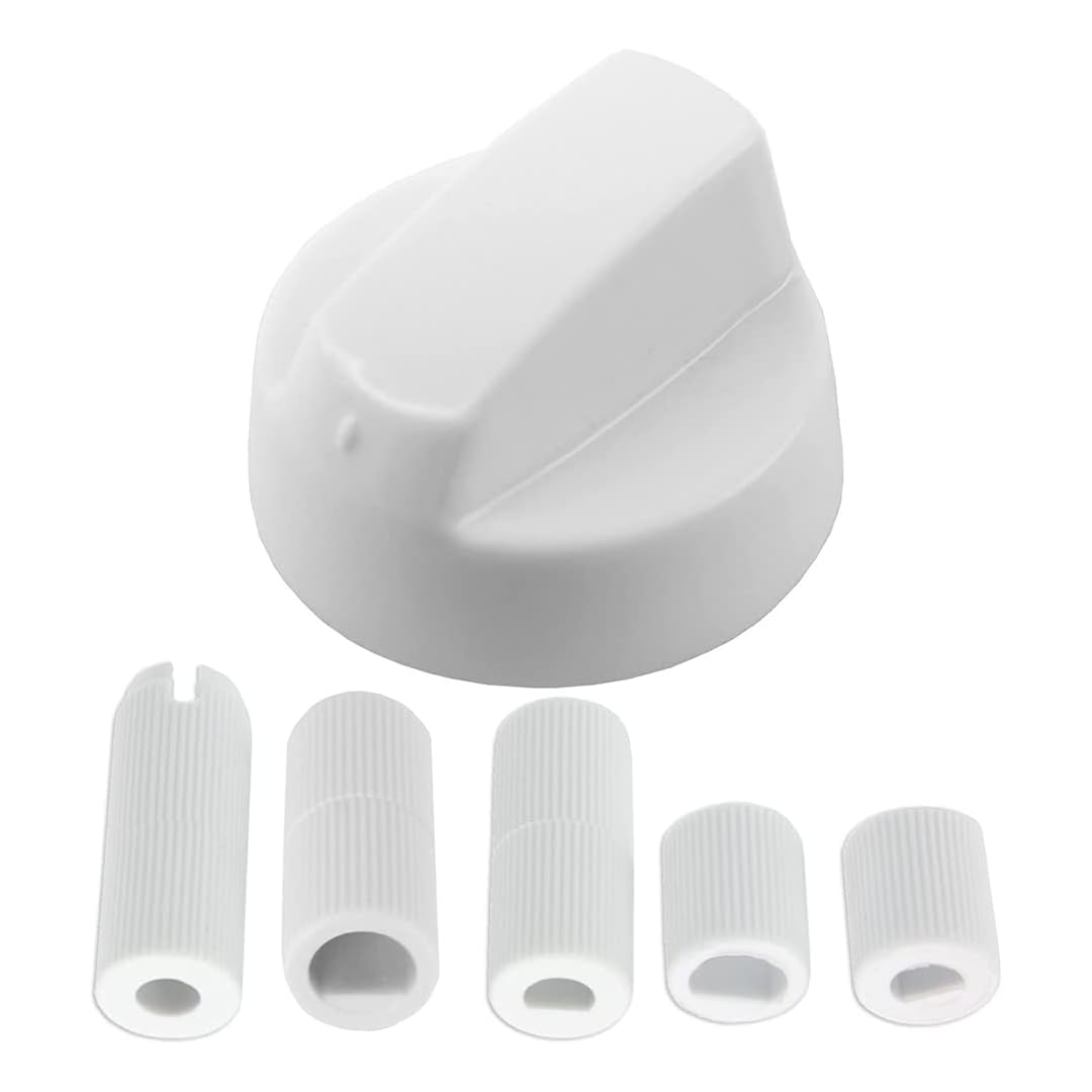 2x Hotpoint Cooker Oven Hob White Control Knob+ 5 Adaptors