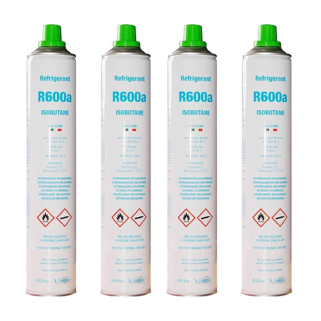 4X Fridge Freezer Compressor Refrigerant Isobutane Gas Canister Cylinder 420g R600A