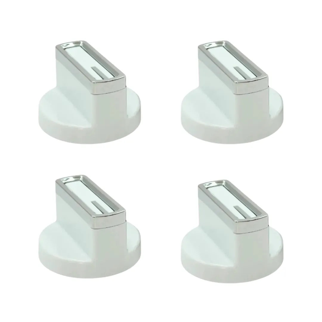 Universal White Cooker & Oven Control Knobs with Adaptors – Fits Most Hobs & Cookers
