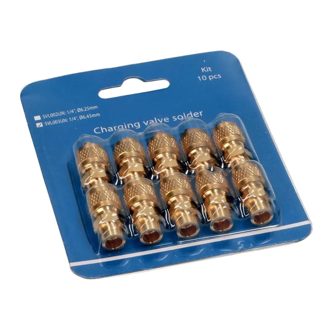 1/4 Charging Valve Solder Kit (6.45mm) – Pack of 10 – Refrigeration & Air Conditioning Service Valves
