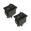 2 x Boat Rocker Switch On/Off – SPST, 2 Pin, 6A 250V / 10A 125V AC