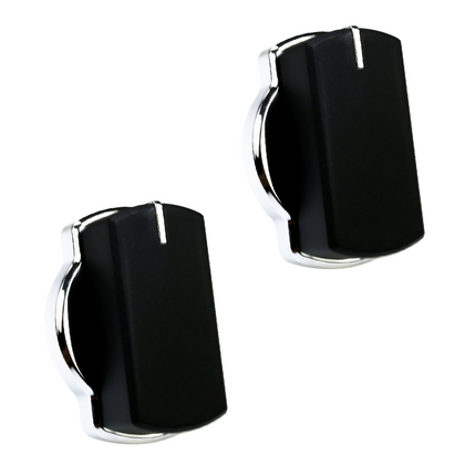 2x Belling Oven Knob Hob Silver/Black Switch 83240908