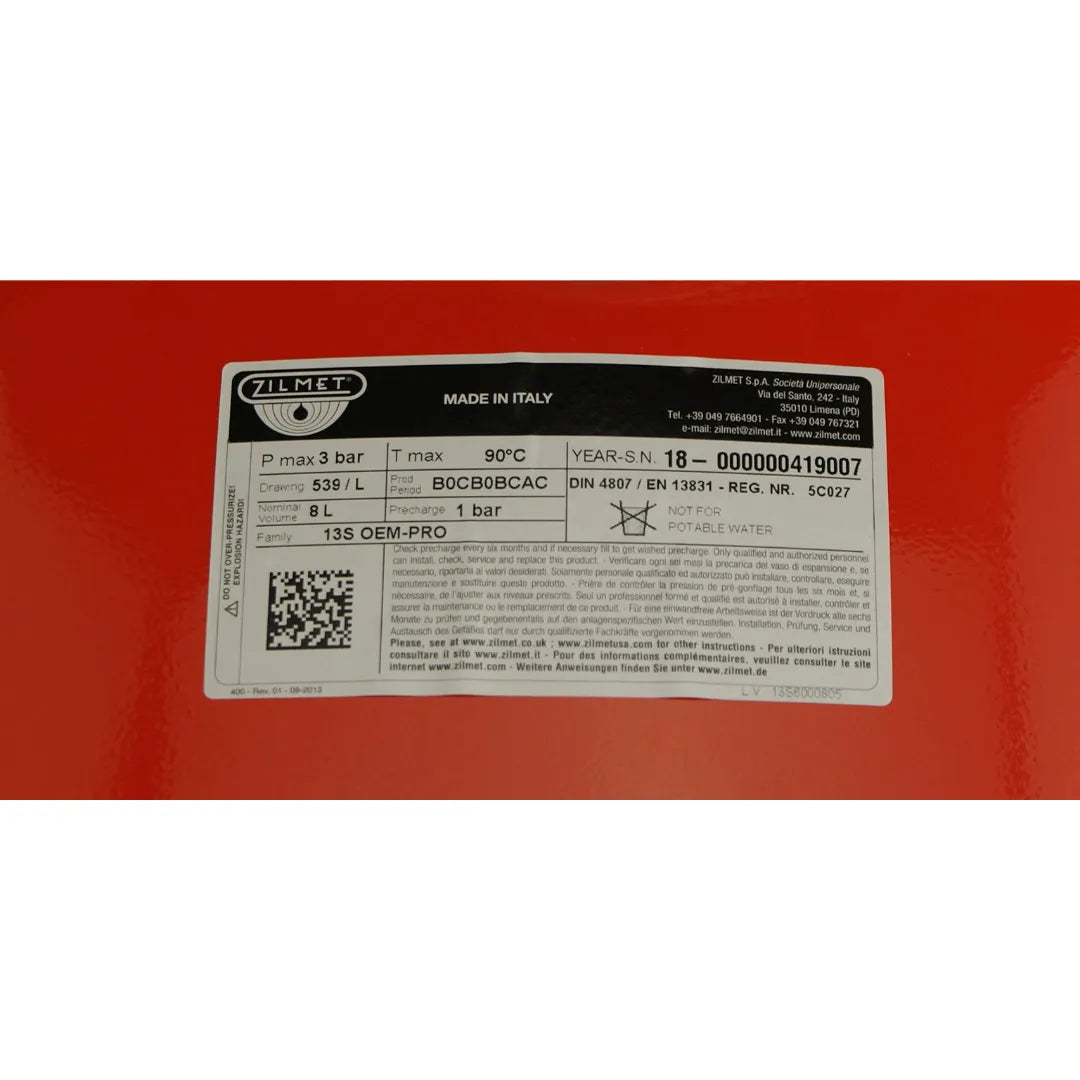 Main Combi Eco Series BOILER EXPANSION VESSEL 8 LITRE 5114691