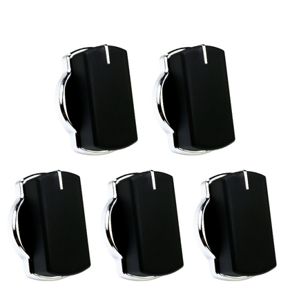5x Belling Oven Knob Hob Silver/Black Switch 83240908