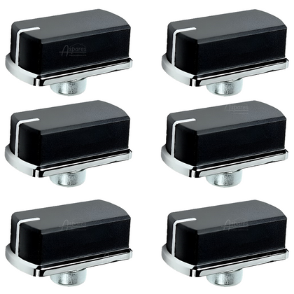 6x Belling Oven Cooker Black/Silver Knob Switch 083240904