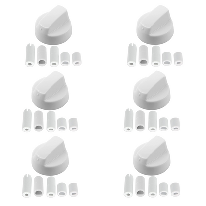 6x Neff Cooker Oven Hob White Control Knob+ 5 Adaptors