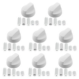 8x Beko Cooker Oven Hob White Control Knob+ 5 Adaptors