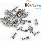 100x Heat Resistant High Temperature 6.3mm Push On Spade Crimp Wire Connectors