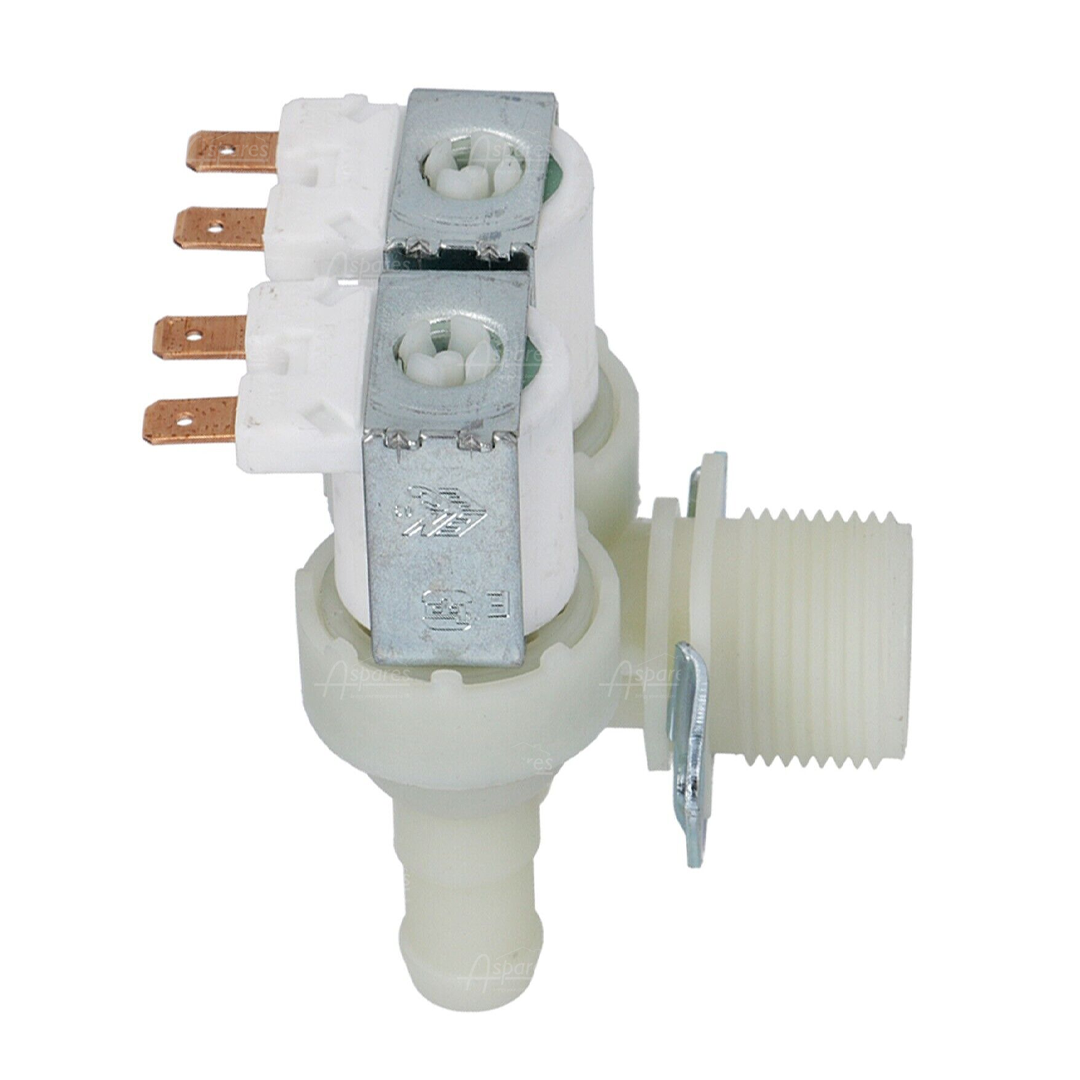 Angled Large Bore Dual Water Inlet Solenoid Valve 230v 3/4" BSP IN 2 x 14mm Out