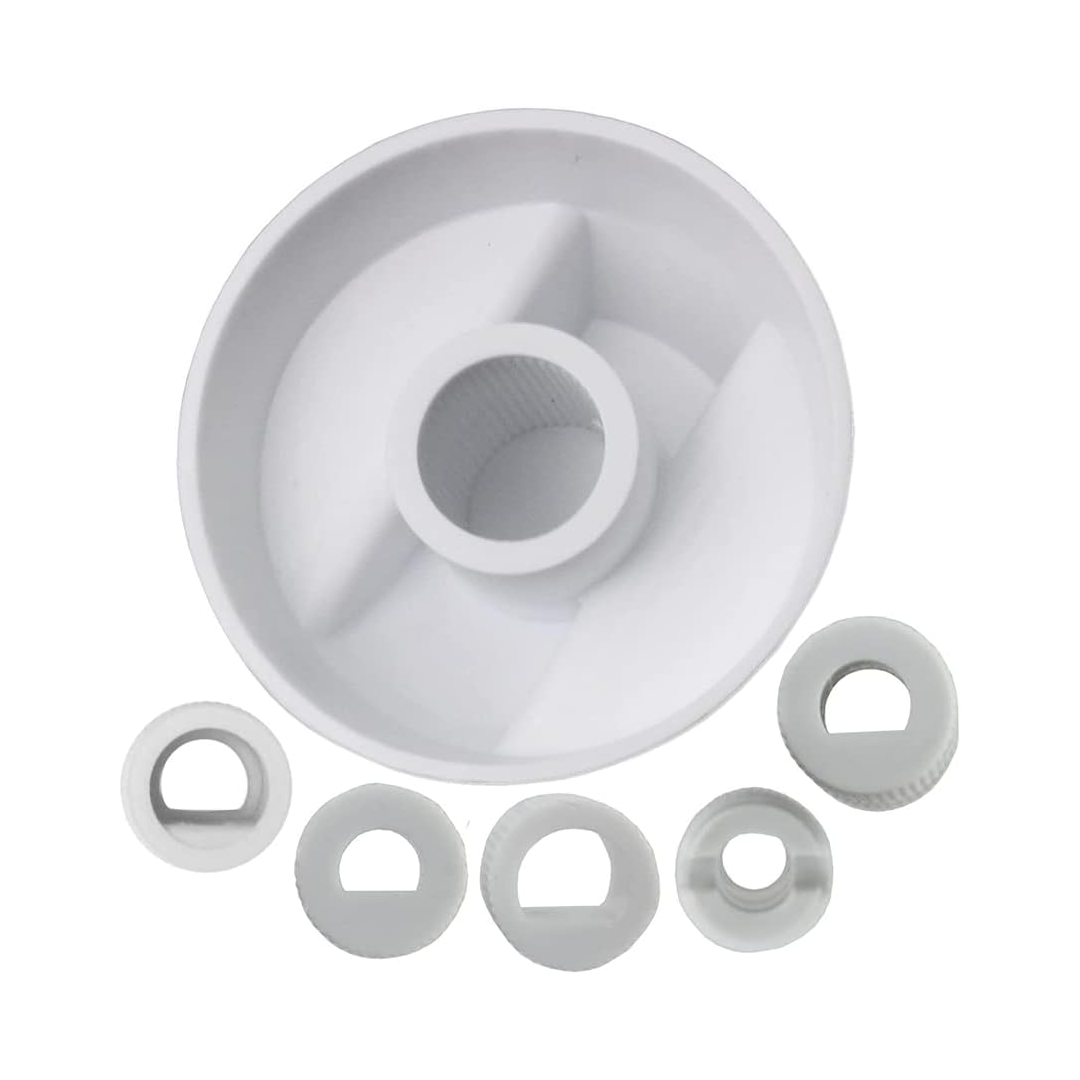 2x Hotpoint Cooker Oven Hob White Control Knob+ 5 Adaptors