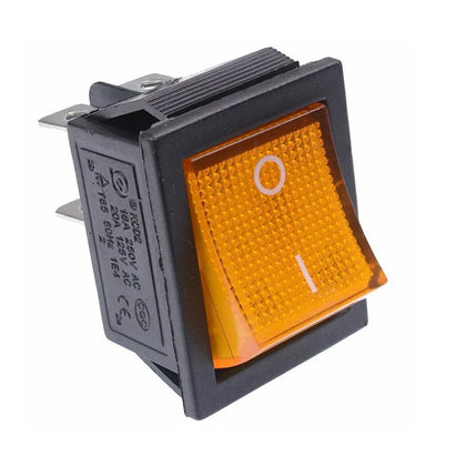 Universal Rocker Switch Yellow ON-OFF Double Pole 4 Pin 12039115