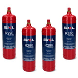 4x SKL Refrigerant Approval CE Red Coolant Gas R290 430g (Pack Of 4)