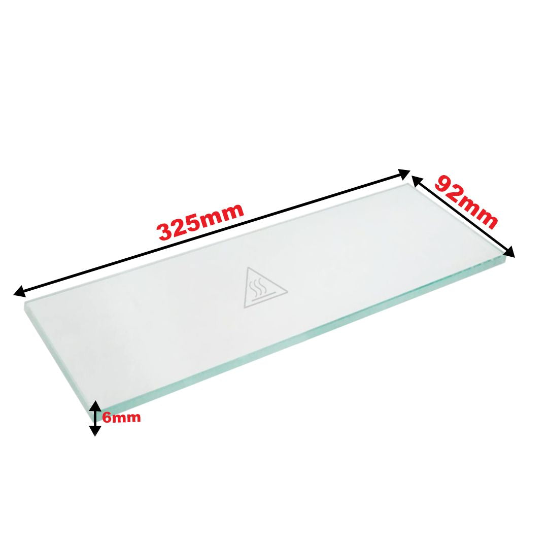 Zanolli Oven Door Glass Heat Resistant High Temperature 325x92x6mm