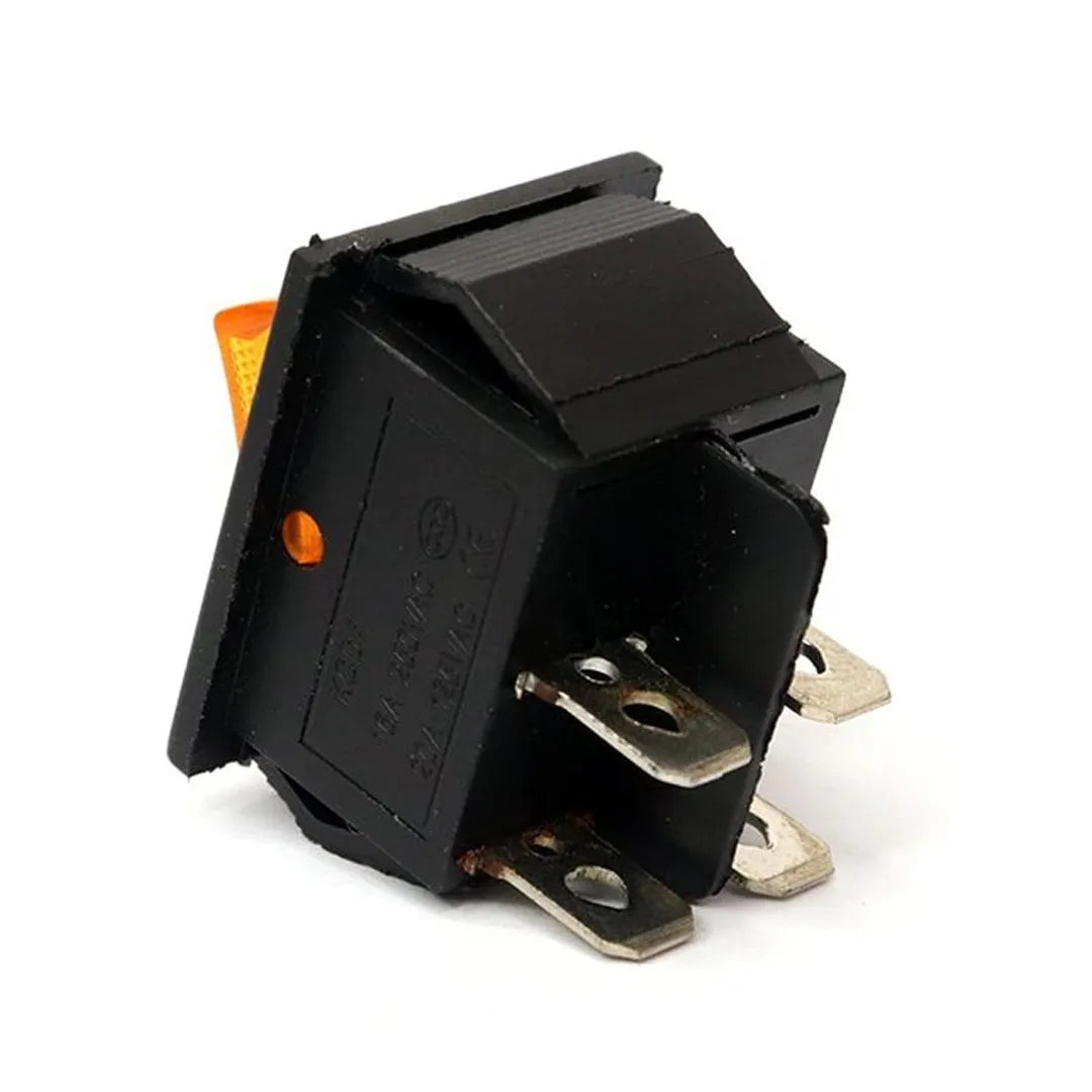Universal Rocker Switch Yellow ON-OFF Double Pole 4 Pin 12039115 – Aspares