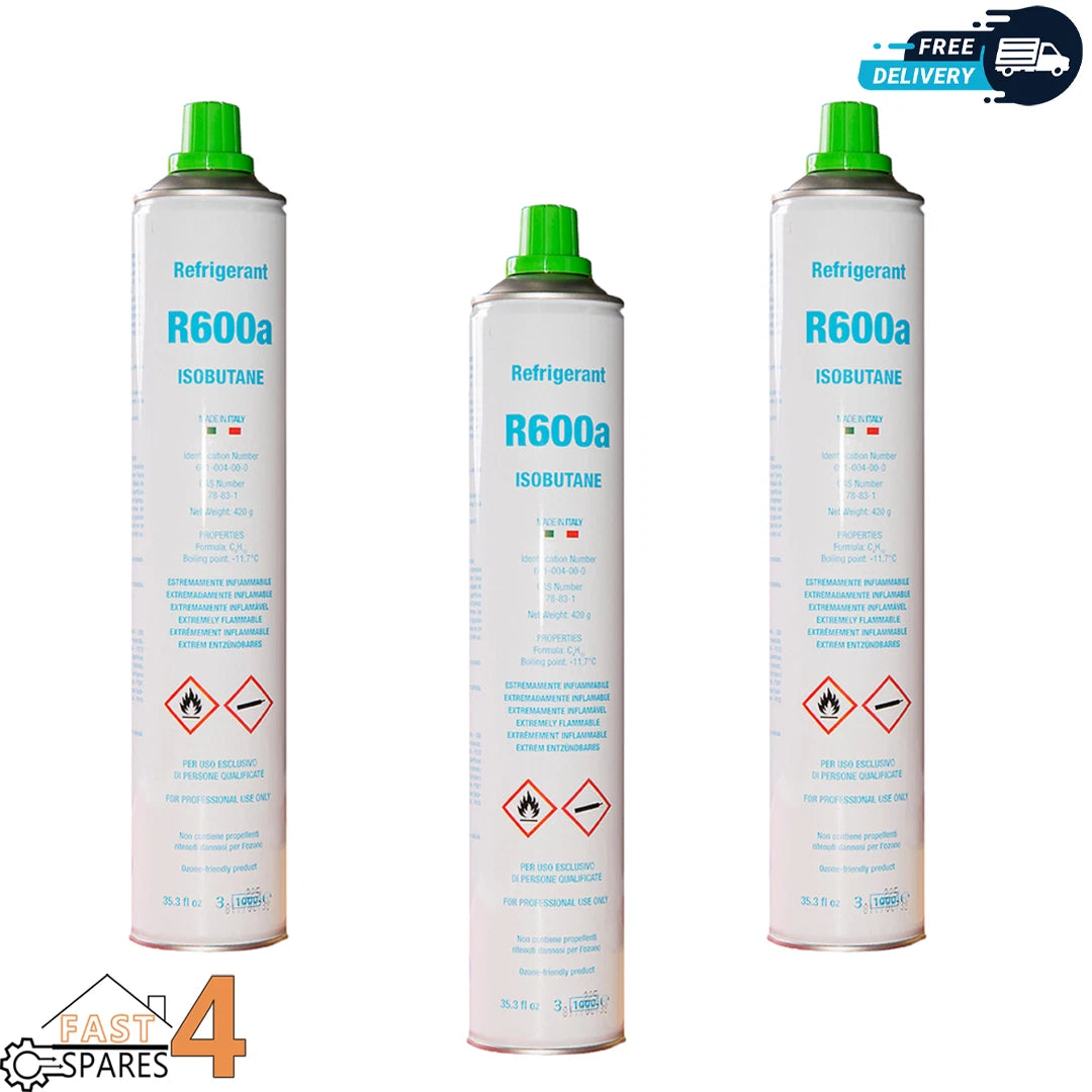 3X Fridge Freezer Compressor Refrigerant Isobutane Gas Canister Cylinder 420g R600A