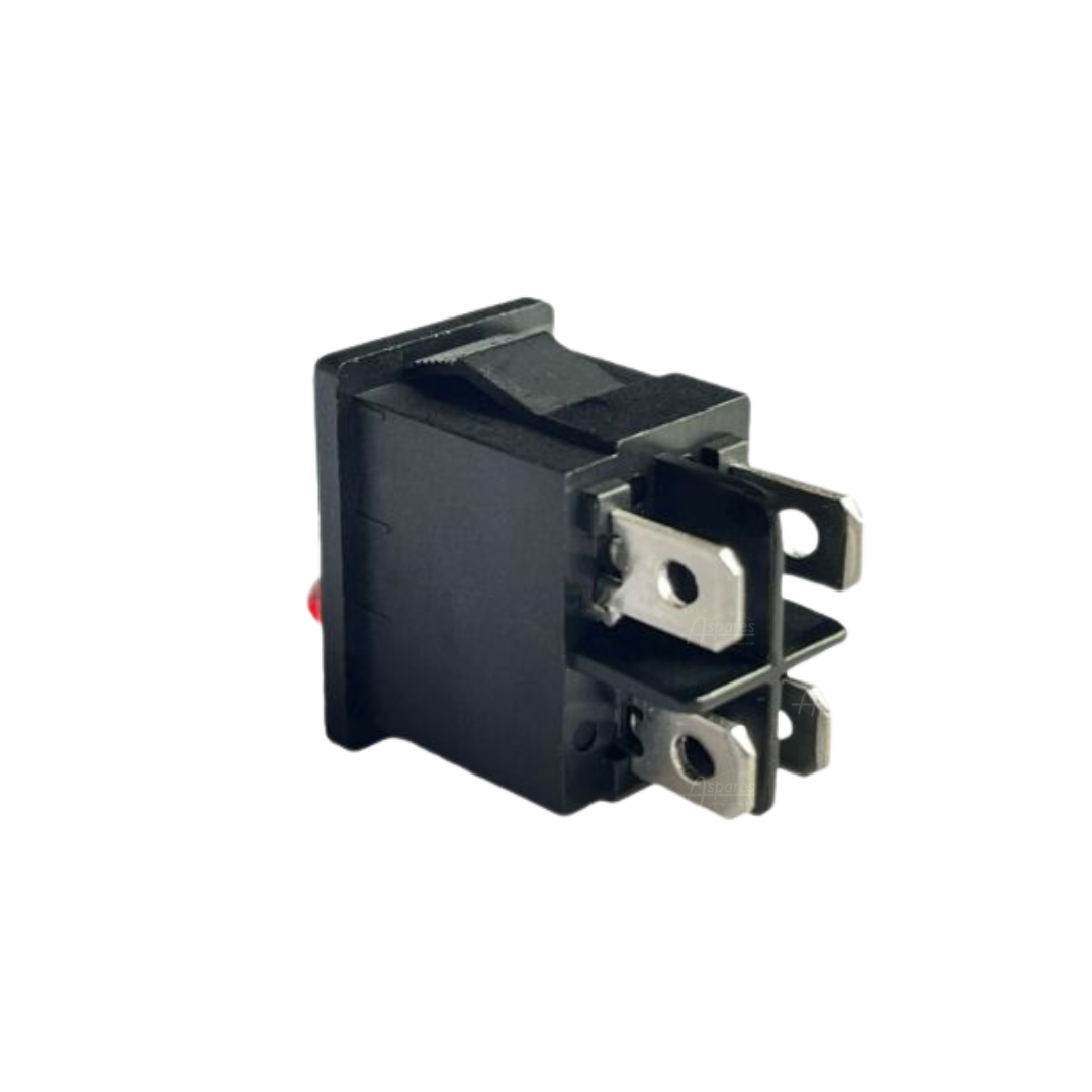 Rocker Switch 10A 125VAC/6A 250VAC RED ON-OFF Single Pole 4 Pin Illmin ...