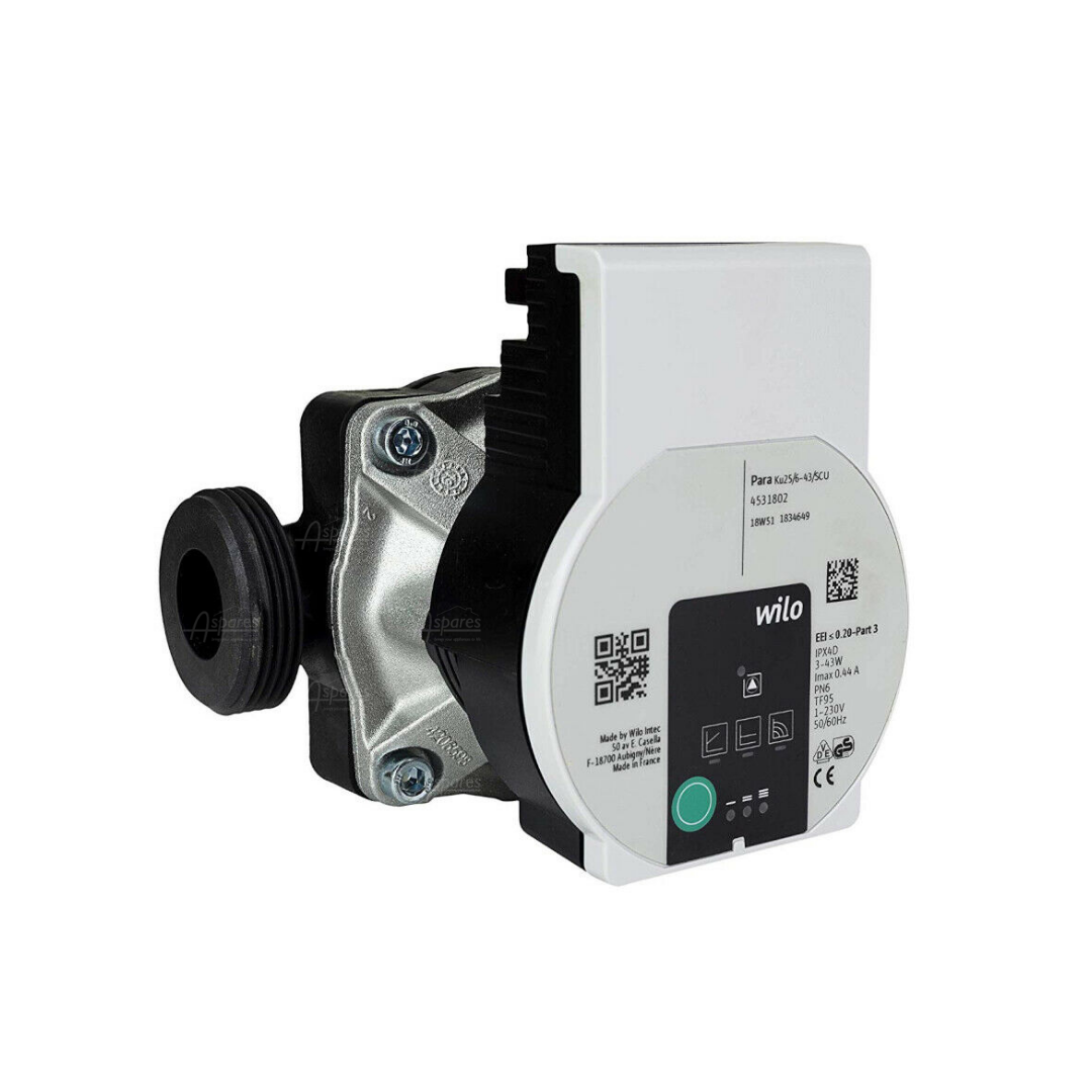 Wilo 1½" PARA 25/8 - 75/SC A Rated 8 Meter Underfloor Heating Pump 130mm