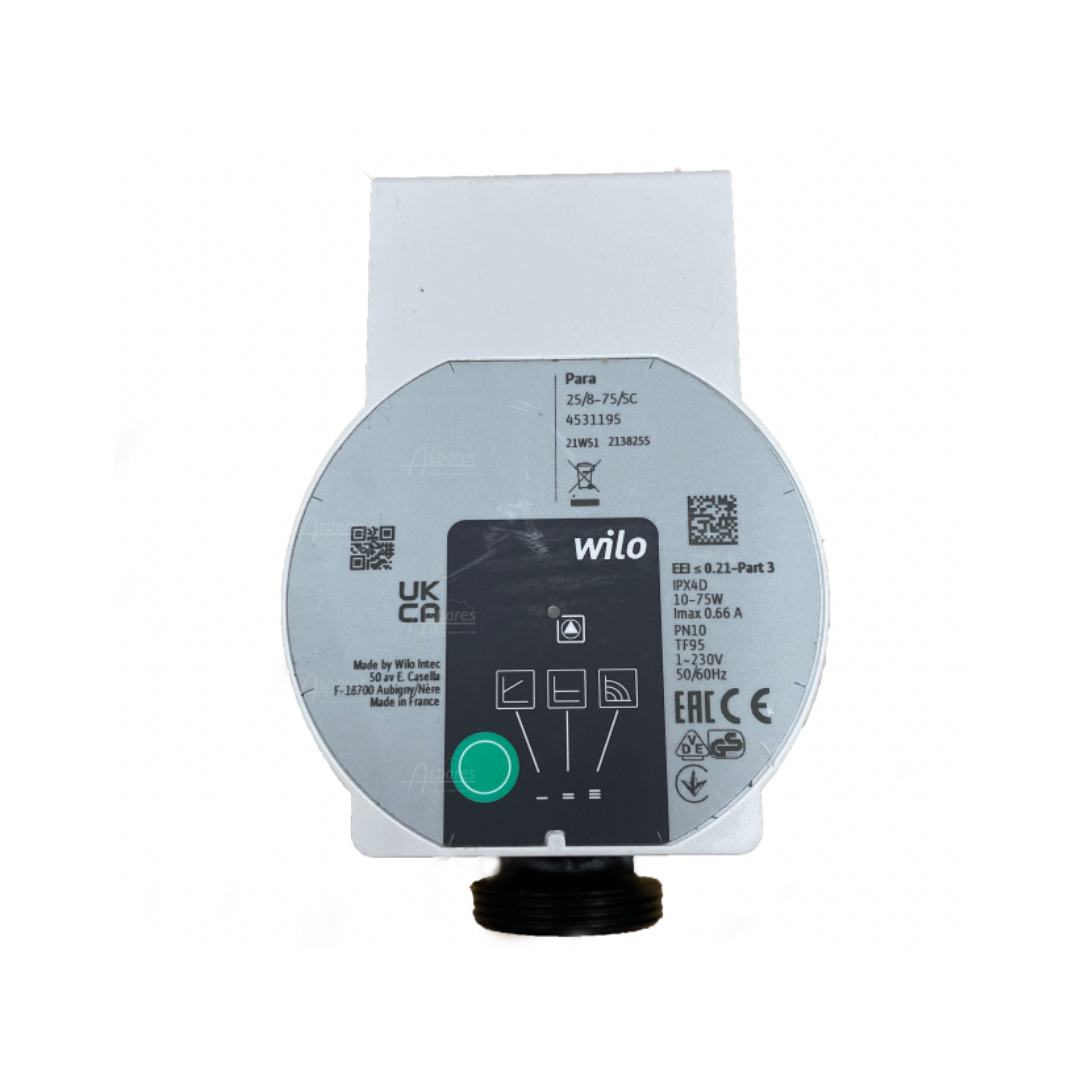 Wilo 1½" PARA 25/8 - 75/SC A Rated 8 Meter Underfloor Heating Pump 130mm